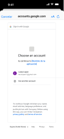 Login con cuenta de Google
